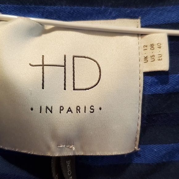 H D in Paris. Anthropologie.  Sz 8. Cerulean stripes. Shift dress. Muu muu style - Picture 3 of 8